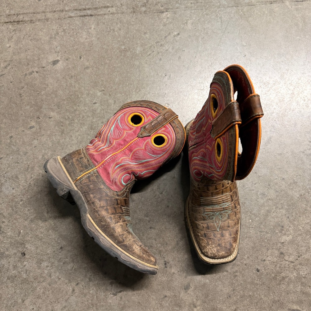 Durango Lady Rebel Womens 8M Gator Embossed Red Western Boots DRD0351